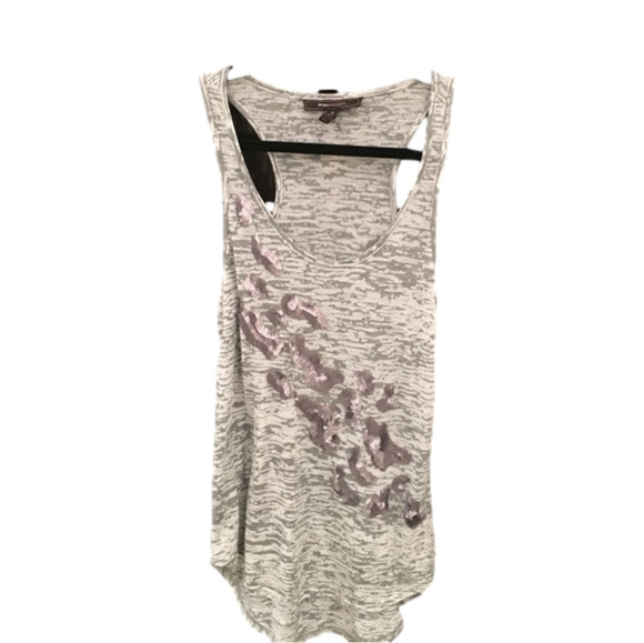 bcbgmaxazria Cheetah Sequin Burnout Tank Top (xxs) - Picture 2 of 5